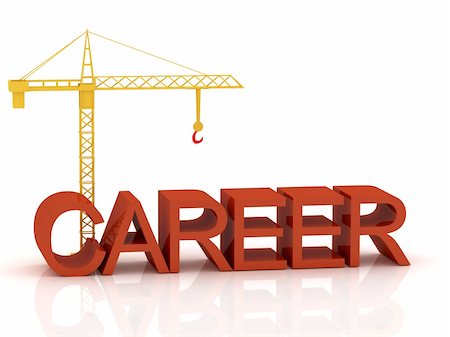 simsearch:400-05127436,k - 3d render of crane and text "Career" Stock Photo - Budget Royalty-Free & Subscription, Code: 400-05127438