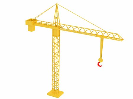 simsearch:400-05127436,k - 3d render of crane. Isolated on white background. Stock Photo - Budget Royalty-Free & Subscription, Code: 400-05127444