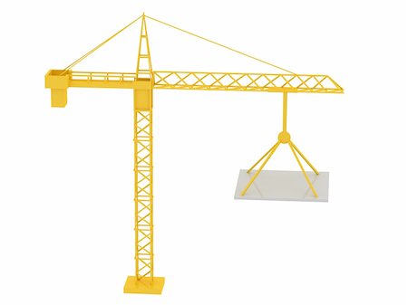 simsearch:400-05127436,k - 3d render of crane. Isolated on white background Stock Photo - Budget Royalty-Free & Subscription, Code: 400-05127445