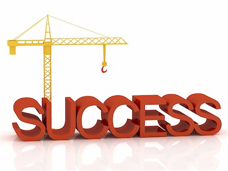 simsearch:400-05127436,k - 3d render of crane and text "Success" Stock Photo - Budget Royalty-Free & Subscription, Code: 400-05127446