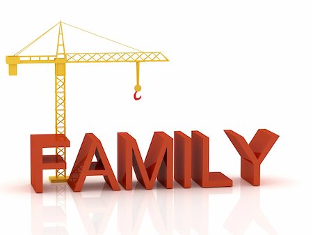 simsearch:400-05127436,k - 3d render of crane and text "Family" Stock Photo - Budget Royalty-Free & Subscription, Code: 400-05127441
