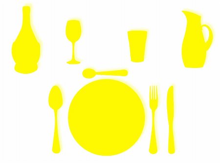 dinner plate graphic - Utensils in silhouette to represent lunch and dinner set Stock Photo - Budget Royalty-Free & Subscription, Code: 400-05127963