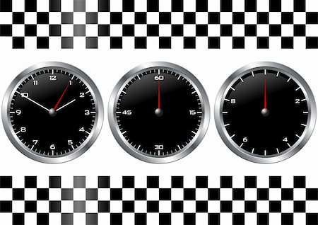 simsearch:700-03660003,k - Black watches and chronographs with checkered flag over white Stock Photo - Budget Royalty-Free & Subscription, Code: 400-05128158