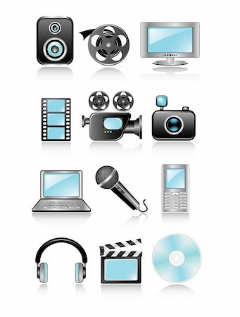 simsearch:400-04181883,k - multimedia icons Stock Photo - Budget Royalty-Free & Subscription, Code: 400-05128365
