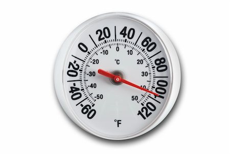 round thermometer on white with clipping path Stock Photo - Budget Royalty-Free & Subscription, Code: 400-05128681