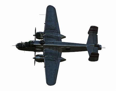 World War II era bomber isolated on white Photographie de stock - Aubaine LD & Abonnement, Code: 400-05129428