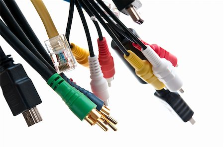 simsearch:400-04034560,k - Wires and connectors for computer audio video Stock Photo - Budget Royalty-Free & Subscription, Code: 400-05129932