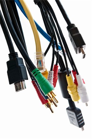 simsearch:400-04034560,k - Wires and connectors for computer audio video Stock Photo - Budget Royalty-Free & Subscription, Code: 400-05129933