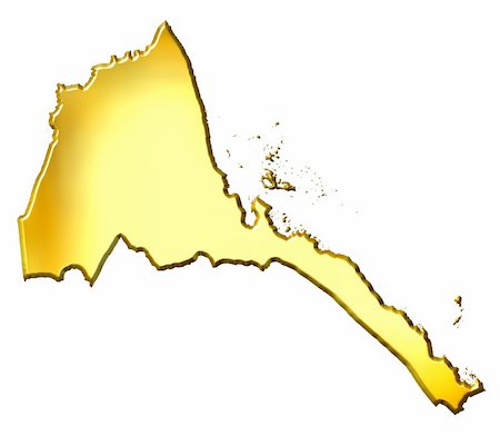 simsearch:400-05120182,k - Eritrea 3d golden map isolated in white Photographie de stock - Aubaine LD & Abonnement, Code: 400-05120163