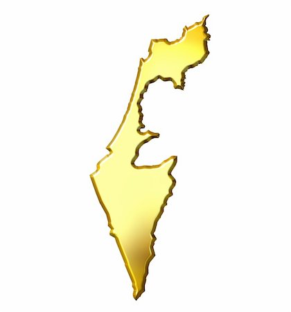 Israel 3d golden map isolated in white Stock Photo - Budget Royalty-Free & Subscription, Code: 400-05120195