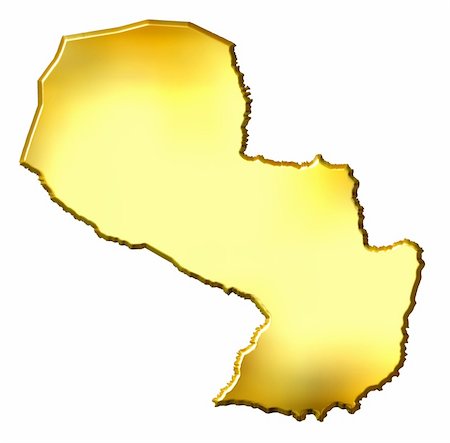 simsearch:400-05120184,k - Paraguay 3d golden map isolated in white Stock Photo - Budget Royalty-Free & Subscription, Code: 400-05120247