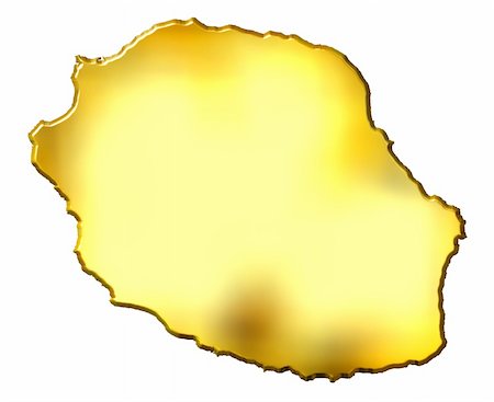 simsearch:400-05120182,k - Reunion 3d golden map isolated in white Photographie de stock - Aubaine LD & Abonnement, Code: 400-05120254