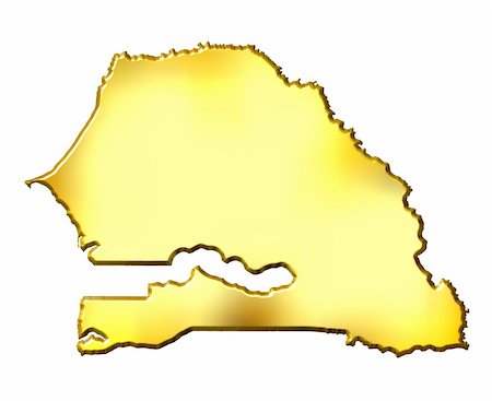 simsearch:400-05120182,k - Senegal 3d golden map isolated in white Photographie de stock - Aubaine LD & Abonnement, Code: 400-05120266