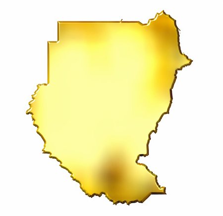 simsearch:400-05120182,k - Sudan 3d golden map isolated in white Photographie de stock - Aubaine LD & Abonnement, Code: 400-05120275
