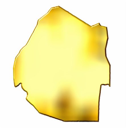 simsearch:400-05120182,k - Swaziland 3d golden map isolated in white Photographie de stock - Aubaine LD & Abonnement, Code: 400-05120278