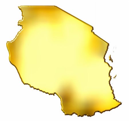 simsearch:400-05120182,k - Tanzania 3d golden map isolated in white Photographie de stock - Aubaine LD & Abonnement, Code: 400-05120284