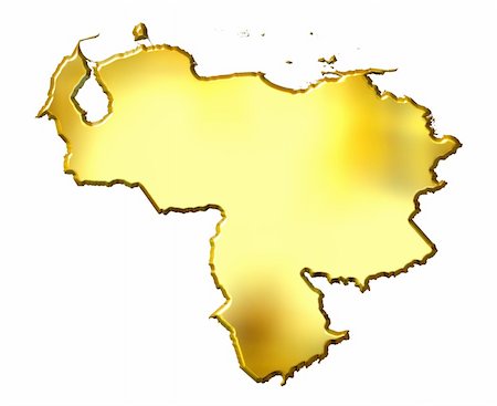 simsearch:400-05120184,k - Venezuela 3d golden map isolated in white Stock Photo - Budget Royalty-Free & Subscription, Code: 400-05120297