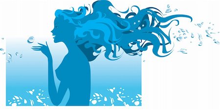 pool mermaid - Silhouette of a woman in spa water procedure Photographie de stock - Aubaine LD & Abonnement, Code: 400-05120414