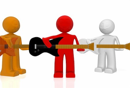 a nice band in 3d plays guitar Stock Photo - Budget Royalty-Free & Subscription, Code: 400-05120436