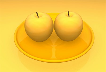 illustration in 3d apple in a tray on a table color Stock Photo - Budget Royalty-Free & Subscription, Code: 400-05120479
