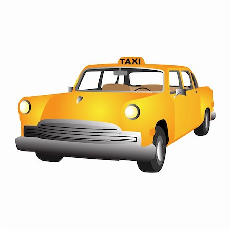 yellow taxi car, vector illustration Stock Photo - Budget Royalty-Free & Subscription, Code: 400-05120605