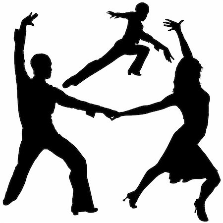 Latino Dance Silhouettes 07 - detailed illustrations as vector Stock Photo - Budget Royalty-Free & Subscription, Code: 400-05121000