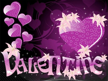 simsearch:400-04608240,k - purple color valentine card with flower design Foto de stock - Royalty-Free Super Valor e Assinatura, Número: 400-05121248