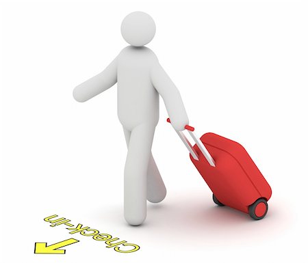 simsearch:400-08157046,k - Man with a hard case trolley goes to check-in Stock Photo - Budget Royalty-Free & Subscription, Code: 400-05121751