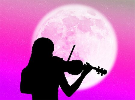 propagate - Musician playing violin in the moonlight and in the night Stock Photo - Budget Royalty-Free & Subscription, Code: 400-05121849