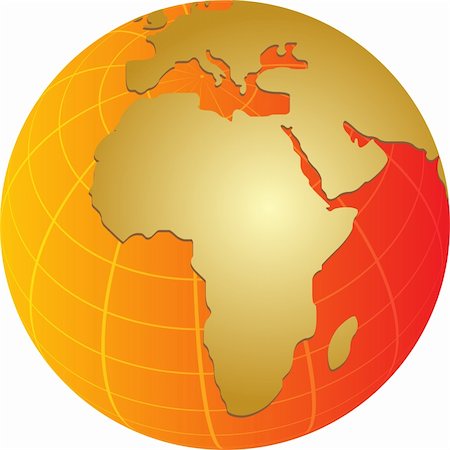 Globe map illustration of Africa middle east continents Stock Photo - Budget Royalty-Free & Subscription, Code: 400-05121961