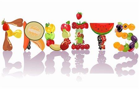 simsearch:400-05709366,k - Vector fruits. Easy to edit and modify. eps file included. Stock Photo - Budget Royalty-Free & Subscription, Code: 400-05122064