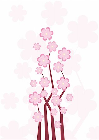 fruits tree cartoon images - Spring background with blossom pink flowers Stock Photo - Budget Royalty-Free & Subscription, Code: 400-05122294