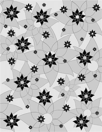 Illustration of texture with white and black  flowers Stockbilder - Microstock & Abonnement, Bildnummer: 400-05122379