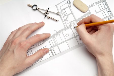 architecture blueprint & tools Stock Photo - Budget Royalty-Free & Subscription, Code: 400-05122503