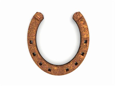 ferradura - a 3D render of a rusty horse shoe Foto de stock - Royalty-Free Super Valor e Assinatura, Número: 400-05123089