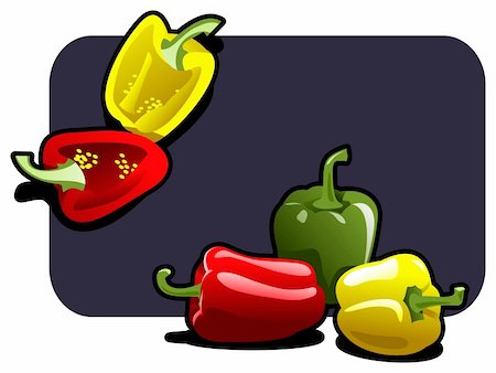 red pepper drawing - Vector color illustration of a paprika. Stock Photo - Budget Royalty-Free & Subscription, Code: 400-05123186