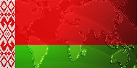 simsearch:400-05123274,k - Flag of Belarus, national symbol illustration clipart with world map, metallic embossed look Photographie de stock - Aubaine LD & Abonnement, Code: 400-05123216