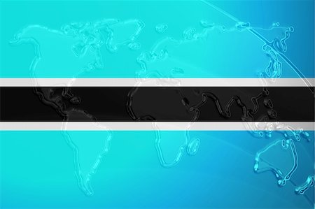 simsearch:400-05123274,k - Flag of Botswana, national country symbol illustration with world map, metallic embossed look Photographie de stock - Aubaine LD & Abonnement, Code: 400-05123225