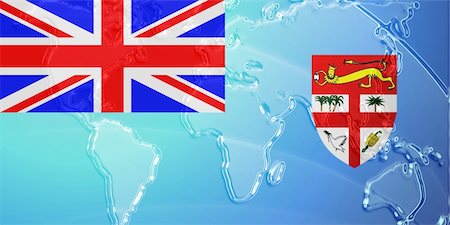 embossed - Flag of Fiji, national country symbol illustration with world map, metallic embossed look Stock Photo - Budget Royalty-Free & Subscription, Code: 400-05123295