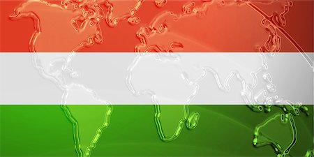 simsearch:400-05123274,k - Flag of Hungary, national country symbol illustration with world map, metallic embossed look Photographie de stock - Aubaine LD & Abonnement, Code: 400-05123316