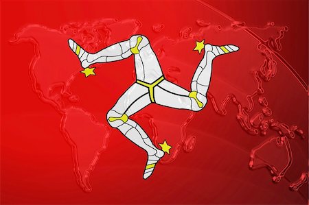 simsearch:400-05123275,k - Flag of Isle of Man, national country symbol illustration with world map, metallic embossed look Stock Photo - Budget Royalty-Free & Subscription, Code: 400-05123323