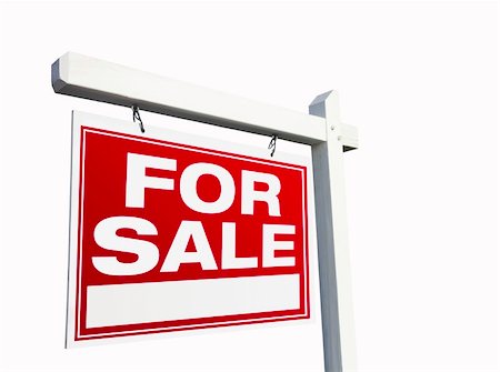 simsearch:625-02266063,k - Red For Sale Real Estate Sign Isolated on White. Photographie de stock - Aubaine LD & Abonnement, Code: 400-05123474