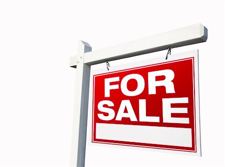 simsearch:625-02266063,k - Red For Sale Real Estate Sign Isolated on White. Photographie de stock - Aubaine LD & Abonnement, Code: 400-05123475