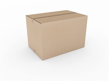 3d rendering of a closed cardboard box Stockbilder - Microstock & Abonnement, Bildnummer: 400-05123628