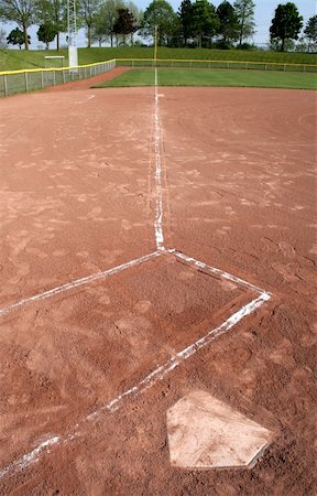A wide-angle shot looking down the left field line from the plate and batters box. Stock Photo - Budget Royalty-Free & Subscription, Code: 400-05123727