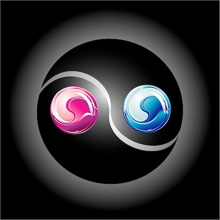 Ying Yang Glossy Colorful style Stock Photo - Budget Royalty-Free & Subscription, Code: 400-05123938