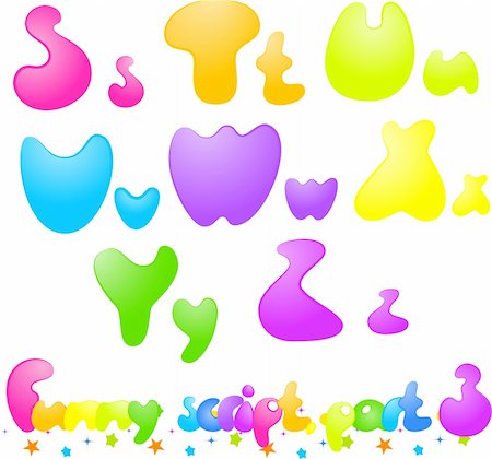 simsearch:400-04258698,k - Funny font, alphabet, numbers, isolated on white, vector. You can easily change the color of the letters Stock Photo - Budget Royalty-Free & Subscription, Code: 400-05134014