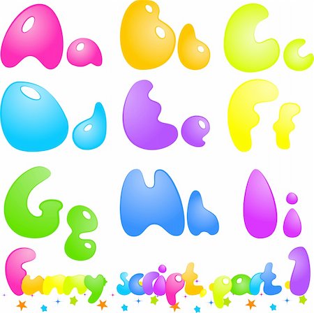 simsearch:400-04258698,k - Funny font, alphabet, numbers, isolated on white, vector. You can easily change the color of the letters Stock Photo - Budget Royalty-Free & Subscription, Code: 400-05134012