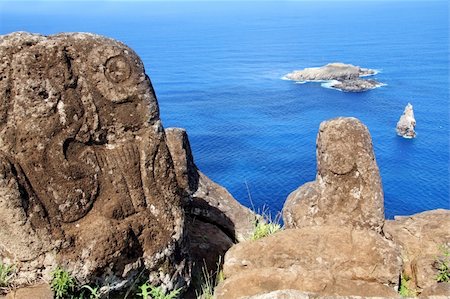 prehistoric pictographs - Horizontal image of petroglyphs at Orongo village, Easter Island Stock Photo - Budget Royalty-Free & Subscription, Code: 400-05134033