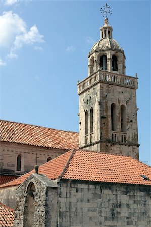 Cathedral detail in old medieval town Korcula. Croatia, Dalmatia region, Europe. Photographie de stock - Aubaine LD & Abonnement, Code: 400-05134164